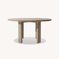 Ensemble de salle à manger en teck pour l'extérieur, style américain, table et chaises pour villa, jardin, terrasse