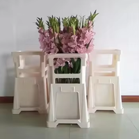 Seau à fleurs en plastique pour tulipes, modèle hollandais, blanc, moderne, écologique, léger, marque haut de gamme, toutes saisons, pour la maison