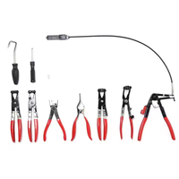 Kit d'outils de réparation de moteur automobile 9 pièces en acier au carbone SAE 1045, avec pinces à colliers de serrage flexibles et outils de démontage pour l'entretien