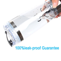Gobelet shaker électrique avec couvercle en acier inoxydable, bouteille shaker électrique pour protéines facile à nettoyer, bouteille de shaker de protéines pour la salle de sport de 450 ml