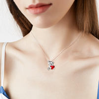 Bijoux animaux Offre Spéciale femmes cristal coeur en argent sterling 925 avec collier pendentif ours