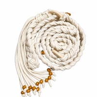 Sangle de transport Greenleader en macramé tressé fait main pour tapis de yoga, style bohème avec perles et pompons, réglable, 100 % polyester recyclé, pour femme