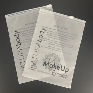 High quality low moq frosted matte printing custom cosmetic make up cpe plastic zipper bag