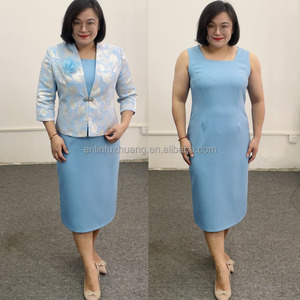 Classic Formal Office <b>Dresses</b> Plus Size Blue Women's Clothing Church <b>Suit</b> <b>Dresses</b> for Women Business - Product Image 2
