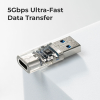 Adaptateur USB-A mâle vers Type-C femelle, USB3.2 Gen1 5 Gbps, adaptateur OTG Type-C femelle à passage direct, approvisionnement en vrac OEM