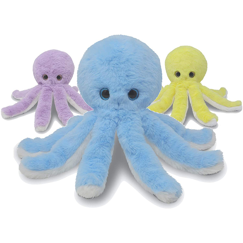 Encantador y Acogedor pulpo de peluche azul y amarillo para el