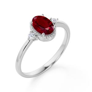 แหวนเงินแท้ประดับพลอยโกเมนสุดหรู สไตล์วินเทจ สำหรับงานหมั้นและงานแต่งงาน - Product Image 5