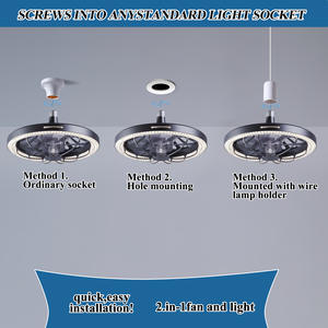 Ventilador de Techo LED con Luz, Cabezal Móvil, Atenuación Inteligente, Bombilla E27, Decoración del Hogar, Rotación de 360°, Control Remoto, Ventilador de Techo Moderno - Product Image 5