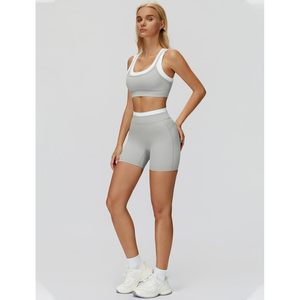 Conjunto Deportivo de Dos Piezas para Mujer, Top Deportivo con Cuello Cuadrado, Shorts con Efecto Push-Up, Ropa Deportiva para Gimnasio, Yoga, Spandex, Poliéster - Product Image 6