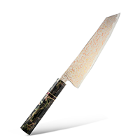 Couteau de chef professionnel japonais en acier Damas avec manche en résine, lame en acier inoxydable affûtée, design moderne – Vente directe usine