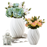 Vase de table rotatif Yicai, grande vague, en plastique écologique et durable, design moderne, vente en gros, dropshipping