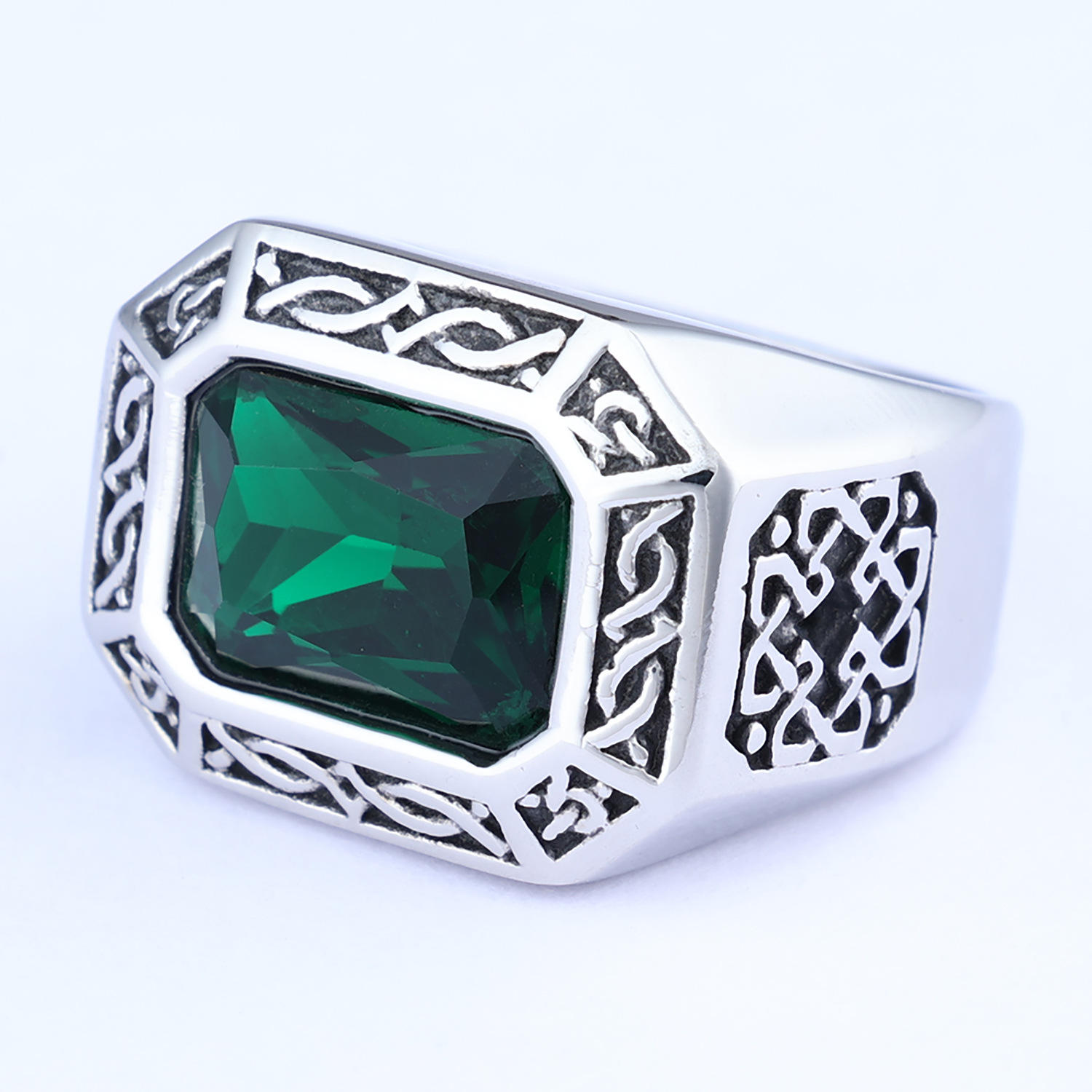 เงิน + พลอยสีเขียว