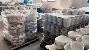 Vaisselle de luxe en céramique blanche dorée, vieux stock, prix bon marché, vendu en tonnes, emballage mixte, prix de gros, expédié de Chaozhou - Product Image 5