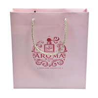 Bolsas de Cosméticos Rosadas Mate de Lujo, Ecológicas, de Cartón Color Marfil, con Logotipo Personalizado Impreso, Bolsas de Regalo Portátiles para Maquillaje y Belleza, Venta al Por Mayor