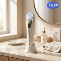 Dispositivo de Belleza Facial, Electroporación, Microcorriente, Lifting, Compresa Fría/Caliente, Rejuvenecimiento de la Piel, Antienvejecimiento, Recargable por USB, TFT