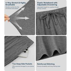 Pantalones de Pijama para Hombre al por Mayor, Suaves, de Viscosa de Bambú, Cómodos, con Bolsillos, Tallas S-4X - Product Image 3