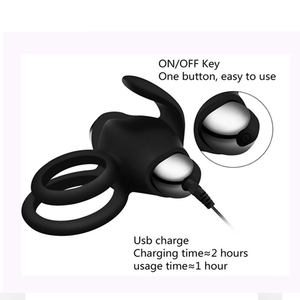 Anillo vibrador para pene con puerto de carga USB para mejorar el rendimiento sexual masculino y controlar el tiempo de eyaculación. - Product Image 2