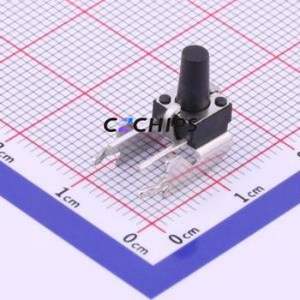 TS-1093B-A13B3-D2 Tactile Switch Through hole Component THT Switch Single Pole Single Throw Round Button 2.5N Right Angle Insert - Product Image 1