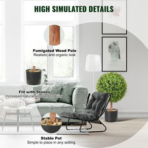 2x40,6ซม. ประดิษฐ์ไม้เนื้อแข็งลูกตกแต่งสวนไม้ PE ต้นไม้เทียม4ชิ้นผีเสื้อตกแต่ง10ชิ้นอะไหล่ - Product Image 5