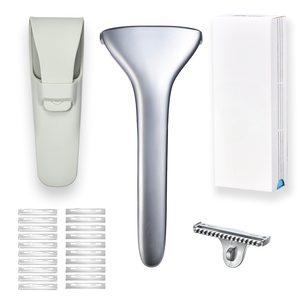 2025 новый дизайн магнитная головка Мужская металлическая Безопасная бритва односторонние перьевые лезвия с пластиковой дорожной сумкой - Product Image 1