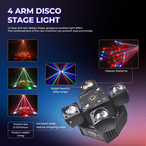 48W 4 braccia luci da discoteca luci da palcoscenico Rgbw illuminazione da discoteca Led Par Can luci da palcoscenico per Party Club bar Dj spettacolo di illuminazione - Product Image 5