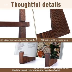 Estante de madera para recetas, soporte para encimera de cocina, soporte de almacenamiento de una sola capa para libros de cocina y marcos de fotos - Product Image 3