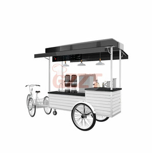 Chariot de nourriture de Cupcake de boisson de pop-corn américain, chariot de nourriture de voiture de côté personnalisé Antique de nourriture chaude avec le réfrigérateur de friteuse - Product Image 3