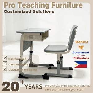 Scrivania e Sedia Singola Moderna per Studente <span class=keywords><strong>con</strong></span> Cassetto Portalibri, in Metallo e Legno, per Aula Scolastica, Mobile <span class=keywords><strong>Scrittoio</strong></span> WANGLI ZY_34 - Product Image 1