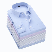 Chemises habillées pour hommes de haute qualité, chemises uniformes avec logo, tricotées, infroissables, à manches longues, pour affaires, sans repassage
