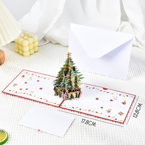3D Christmas Tree Greeting Card Pop Up Holiday Gift Card DIY <b>Craft</b> Decorative Card - Product Image 4