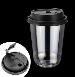 定制徽标 10 12 14 16 18 20盎司 PET PP 圆底透明波霸茶冰咖啡一次性塑料杯带盖 - Product Image 1