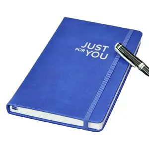精装象牙纸笔记本和钢笔套装合成革定制封面A5日记80张彩色世界促销CW-LN204