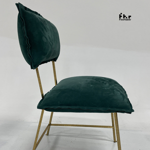 Silla de Comedor Moderna de Terciopelo Verde Oscuro con Estructura de Metal Dorado, Cojín Extraíble, Silla Tapizada para Restaurante y Hotel - Product Image 6