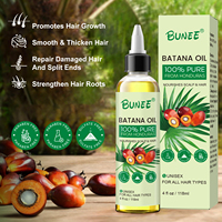 118ml d'huile organique de croissance de barbe de cheveux pressés à froid hydratant lissant non raffiné ensemble d'huile de Batana crue pour hommes et femmes