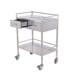 Roestvrijstalen Utility Cart Met 2 Laden Medische Trolleys & Karren Chirurgische Trolleys Noodtrolley Voor Behandeling - Product Image 3