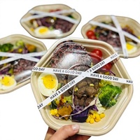 Boîte d'emballage alimentaire jetable hexagonale légère pour salade, déjeuner, plats à emporter, pâtes, repas faible en calories, 750 ml avec couvercle