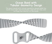 Vente en gros de bracelets de montre en caoutchouc Ocean imperméables, boucle à pression, pour montre 42 mm/46 mm/49 mm