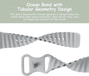 Wholesale Ocean Rubber Waterproof Sport Loop <b>Watch</b> Strap <b>Band</b> for <b>Watch</b> 42mm/46mm/49mm IWatch Series 10/9/8/7/SE Snap - Product Image 5