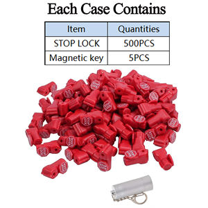 500 PCS EAS Security Single Hook Stop Lock 5 PCS Llave magnética Tienda minorista Bloqueo de parada de plástico ANTIRROBO CON LA PALABRA STOP LOCK - Product Image 3