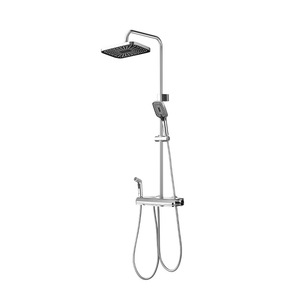 Baby White Shower Set Rain Shower 7.0gpm Flow Rate <b>Ceramic</b> Valve Core Rectangle Head Bathroom Use - Product Image 1