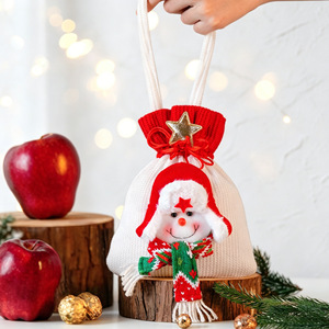 <strong>Clearance</strong> <strong>Sale</strong>: Cartoon <strong>Christmas</strong> Knitted Drawstring Gift Bag - Product Image 3