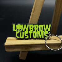 Porte-clés personnalisé de haute qualité lettres vertes en PVC avec sérigraphie et impression de découpe porte-clés en caoutchouc personnalisés