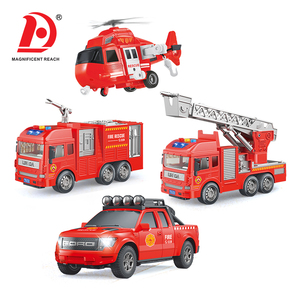 Ensemble de jouets de sauvetage incendie à inertie pour enfants, 4 pièces, <span class=keywords><strong>camion</strong></span> de pompiers à friction, hélicoptère, kit de véhicules de jeu de <span class=keywords><strong>pompier</strong></span> urbain pour garçons, cadeau - Product Image 2