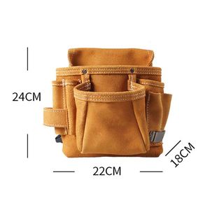 New Design 5 Pockets Nail Tool Pouch Leather Electrician Tool Belt for Constructors Electricians Plumbers Handymen Storage Bag - Product Image 3