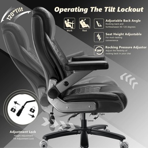 Big and Tall Office <strong>Chair</strong> with Pocket Spring Cushion 650LBS <strong>Large</strong> Heavy Duty Office <strong>Chair</strong> with 5D Flip <strong>Arms</strong> - Product Image 3