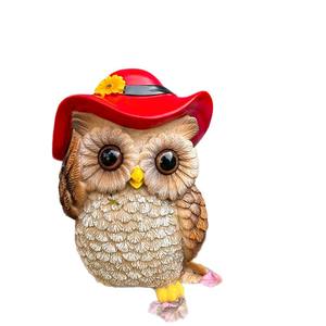 Sınır Ötesi Popüler Yapay Boyalı Baykuş Süsü Balkon Avlu Bahçe Dekorasyonu Reçine Model Küçük Bahçe Peyzajı - Product Image 5