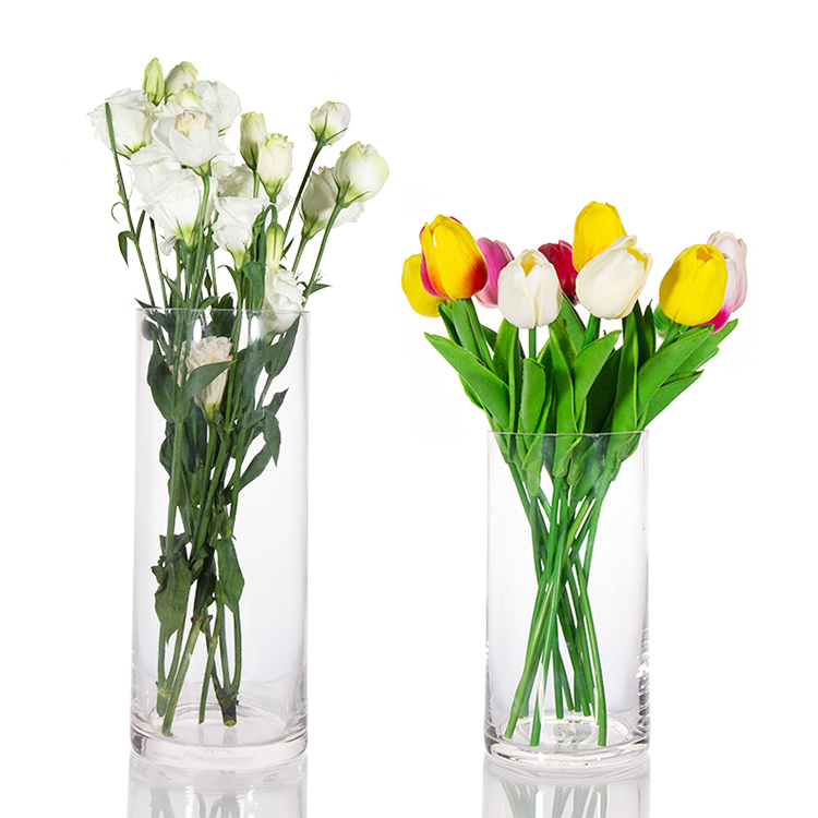 Large Clear Floor Glass Vase 30-60cm Height - Tall Cylinder for