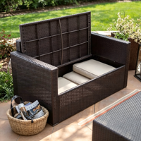 Ensemble de canapés d'extérieur modernes et minimalistes pour patios et balcons - Canapé de salon pliable en alliage d'aluminium avec rangement, résistant au soleil et aux UV