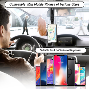 Support de téléphone de voiture rotatif et rétractable pour rétroviseur, support de téléphone de voiture pour pare-soleil, support de téléphone pliable rotatif à 360° - Product Image 6