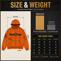 Boxy Fit Übergroßer Zip-Up Hoodie für Herren Distressed Applikation Rohe Kanten 500gsm Schwergewicht Streetwear Individuelles Private Label Hoodie